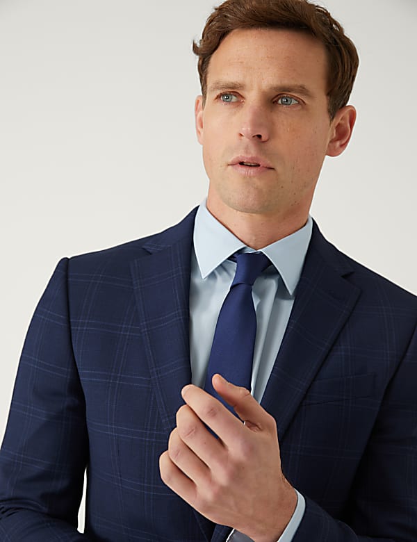 Slim Fit Check Suit Jacket - KG