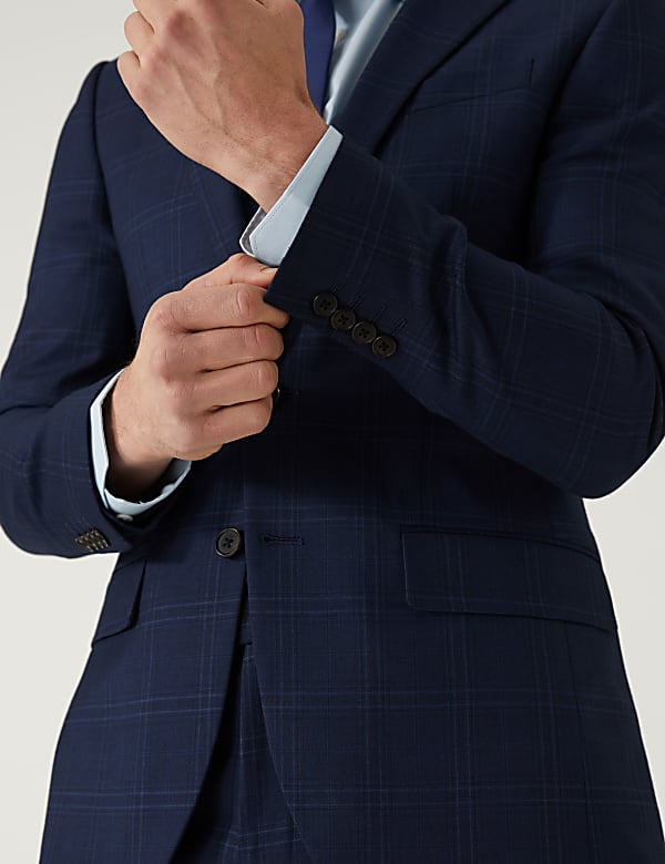 Slim Fit Check Suit Jacket - KG