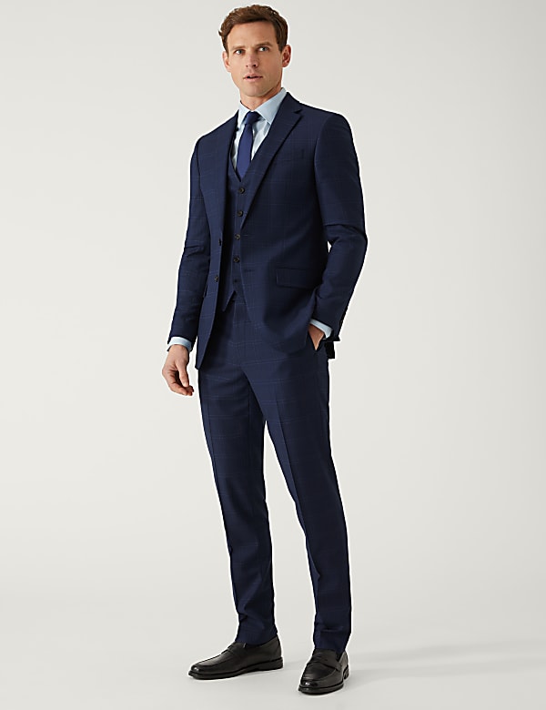 Slim Fit Check Suit Jacket - KG
