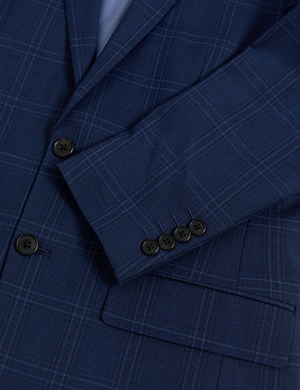 Slim Fit Check Suit Jacket - KG