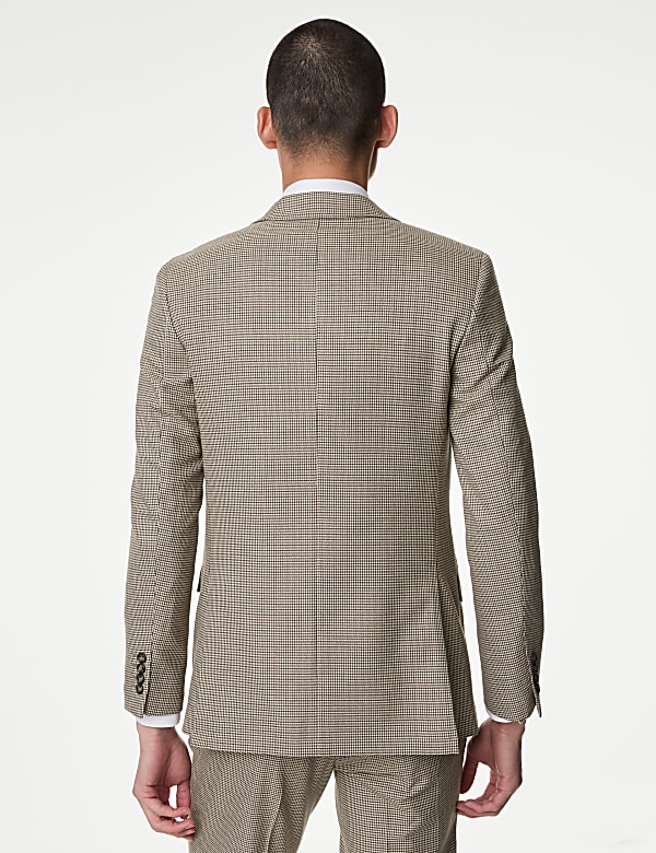 Slim Fit Puppytooth Stretch Suit Jacket - CN