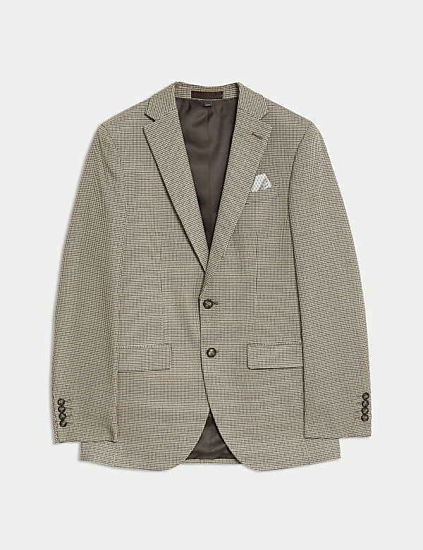 Slim Fit Puppytooth Stretch Suit Jacket - CN