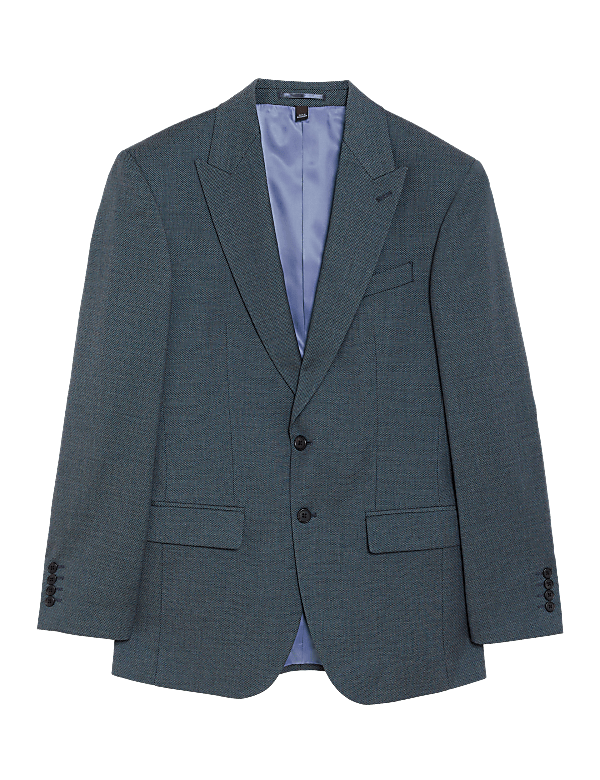 Regular Fit Textured Stretch Suit Jacket