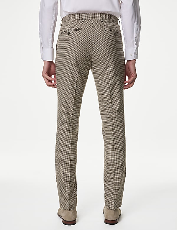 Slim Fit Puppytooth Check Trousers - TW