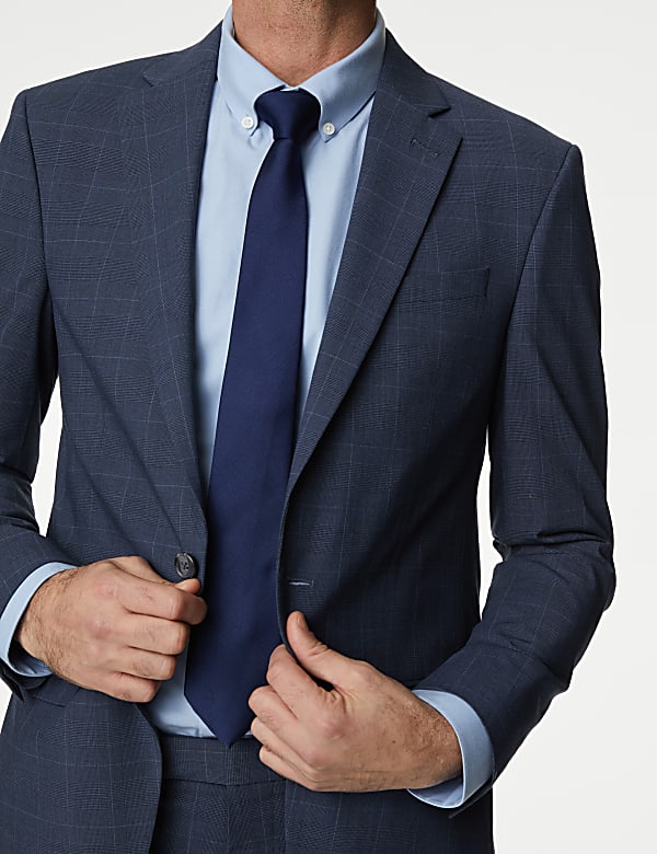 Slim Fit Prince of Wales Check Suit Jacket - CA