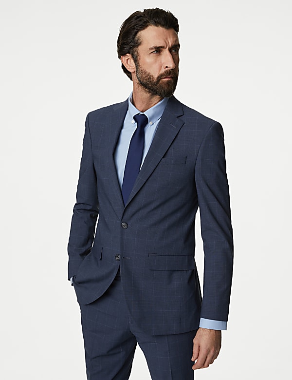 Colbert met slanke pasvorm en Prince of Wales-ruit - BE