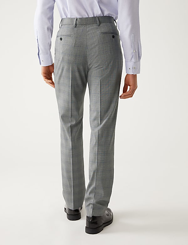 Regular Fit Prince of Wales Check Suit Trousers