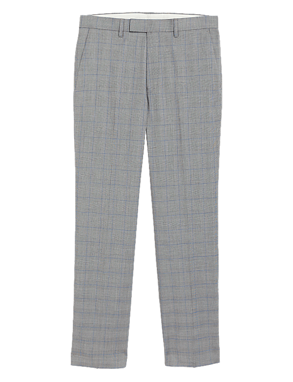 Regular Fit Prince of Wales Check Suit Trousers