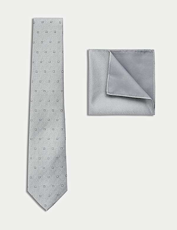 Geometric Tie & Pocket Square Set - US