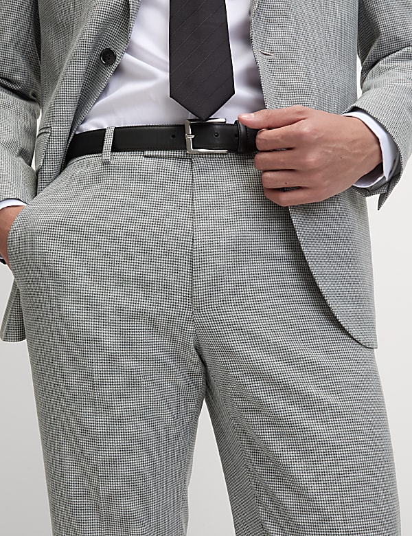 Regular Fit Textured Puppytooth Suit Trousers - NZ