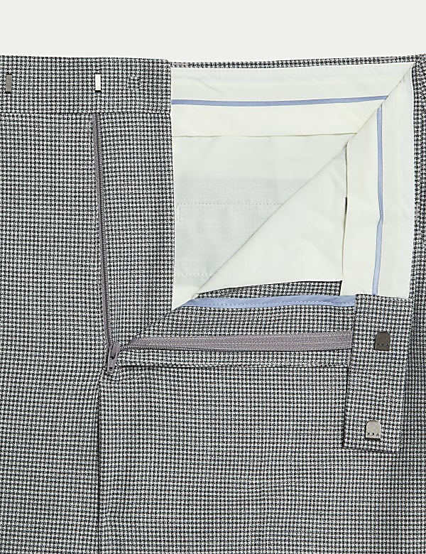 Regular Fit Textured Puppytooth Suit Trousers - JP