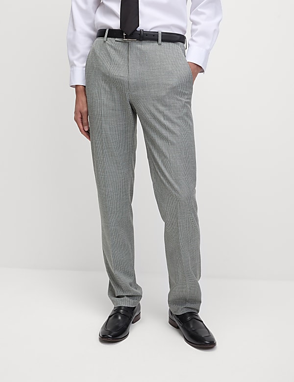 Regular Fit Textured Puppytooth Suit Trousers - JP
