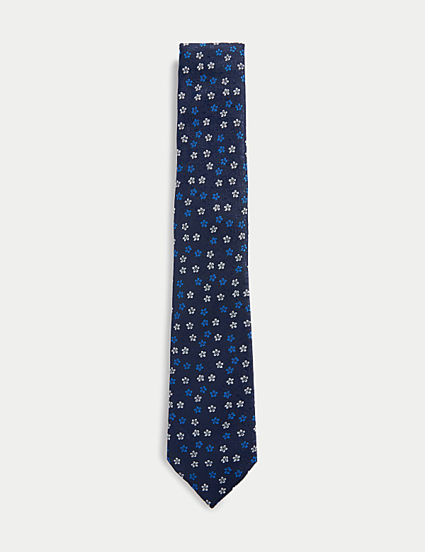 ربطة عنق رفيعة بنقشة زهور - BH