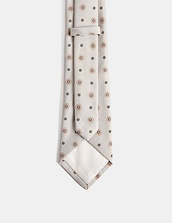 Floral Medallion Tie - CZ
