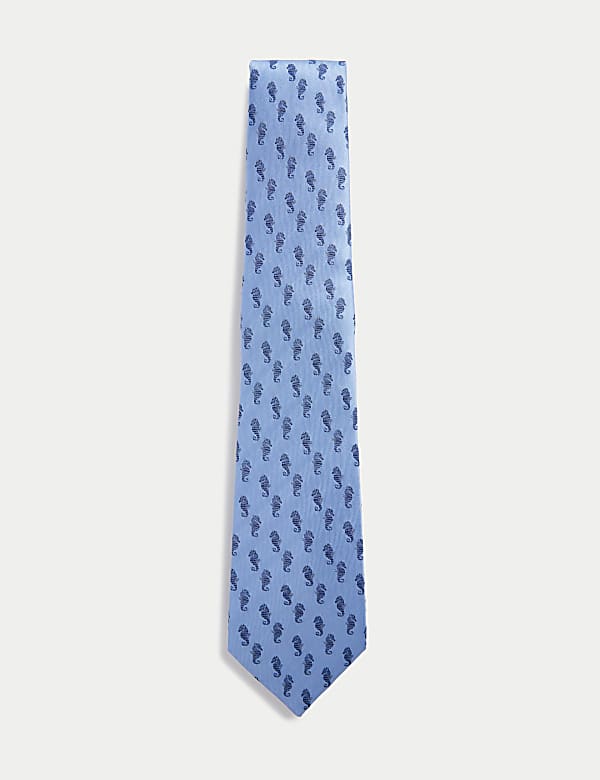 Seahorse Pure Silk Tie - AL