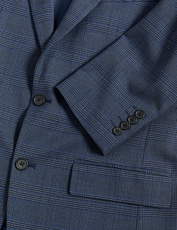 Regular Fit Prince of Wales Check Suit Jacket