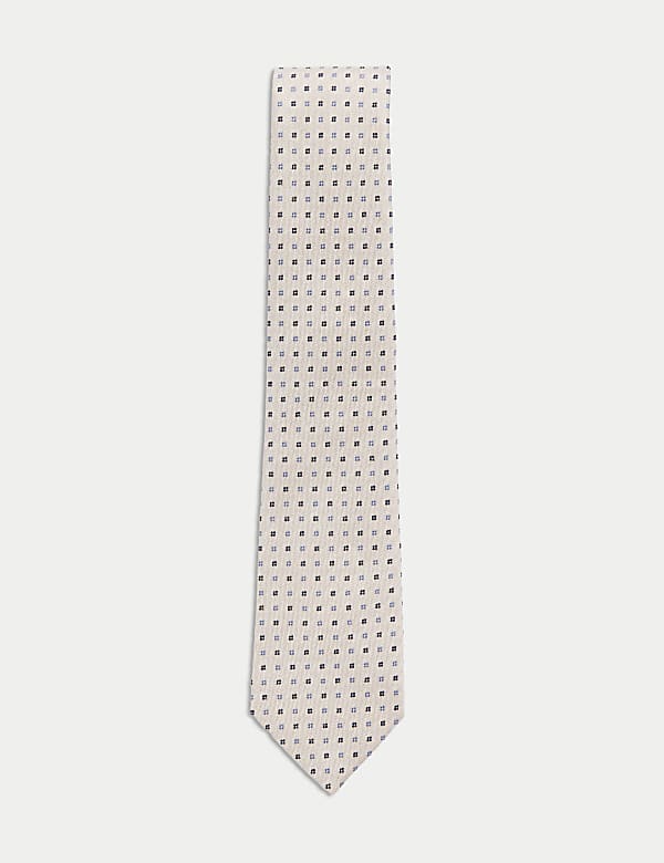 Silk Rich Geometric Tie with Linen - RO