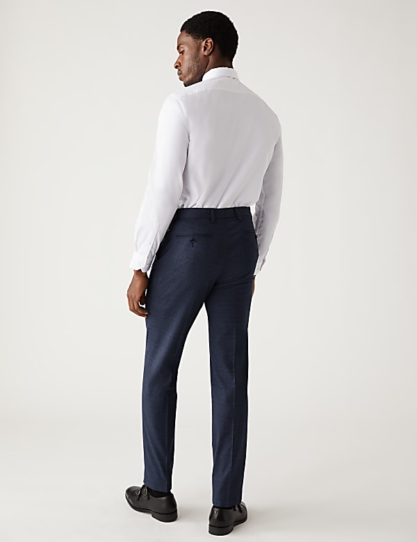 Regular Fit Check Stretch Suit Trousers
