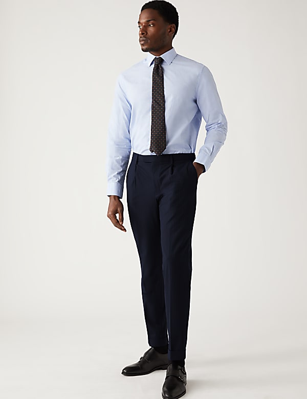 Buy Slim Fit Pinstripe Stretch Suit Trousers at Marks Spencer