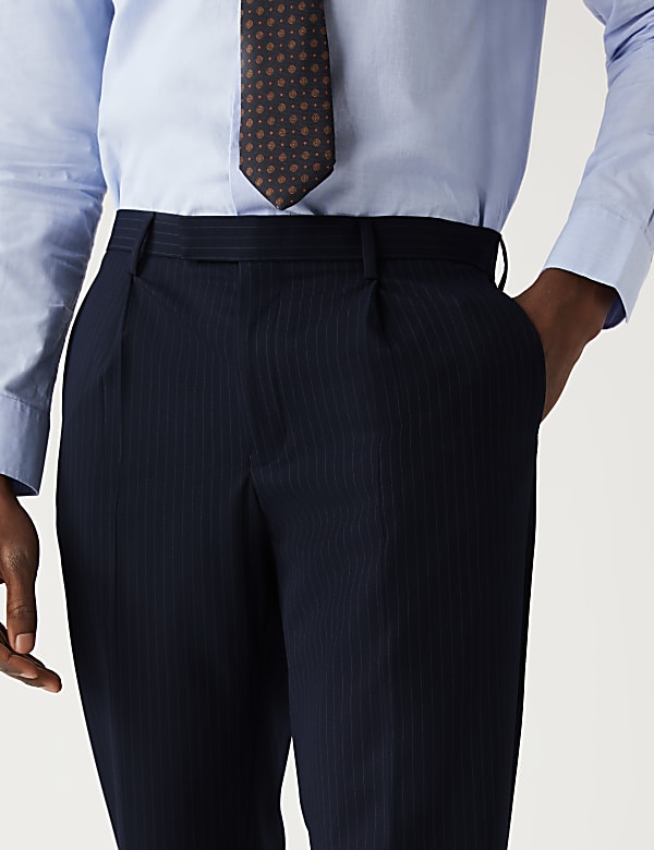 Slim Fit Pinstripe Stretch Suit Trousers