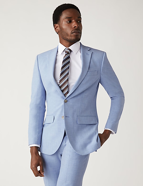 Marks and spencer slim fit suit sales