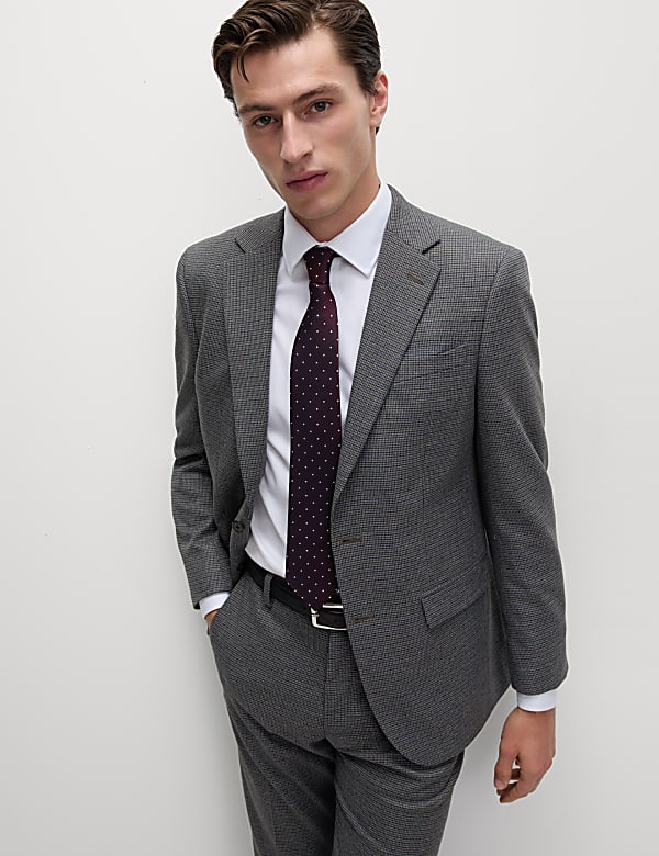 Regular Fit Puppytooth Suit Jacket - JO