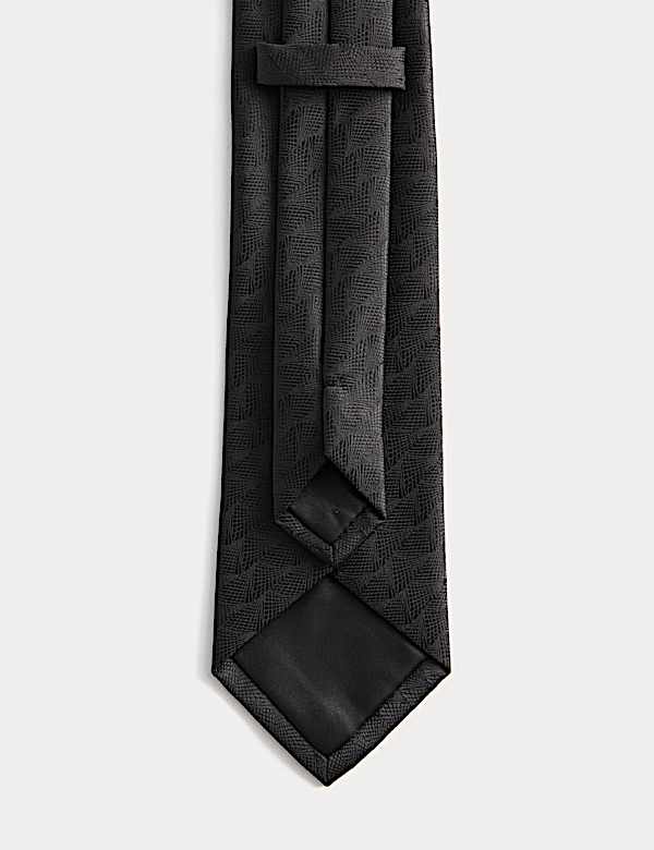 עניבת פוליאסטר בטקסטורה בעיצוב מניפה - IL