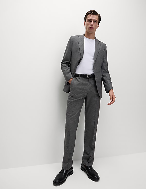 Regular Fit Puppytooth Suit Trousers - JE