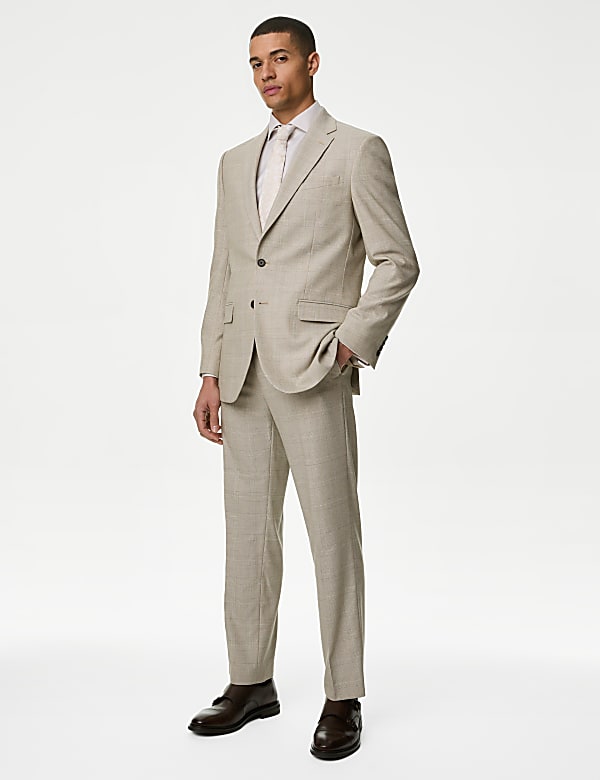 Regular Fit Check Stretch Suit Jacket