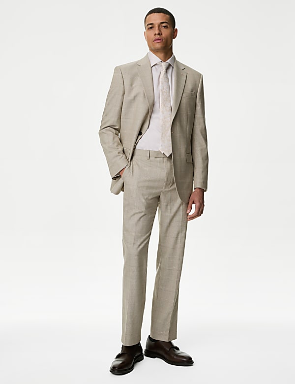 Regular Fit Check Stretch Suit Jacket