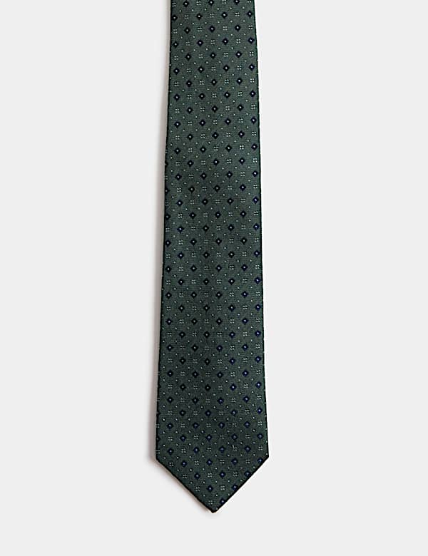 Multi Geometric Silk Wool Tie - KG