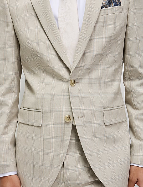 Slim Fit Check Suit Jacket - CA