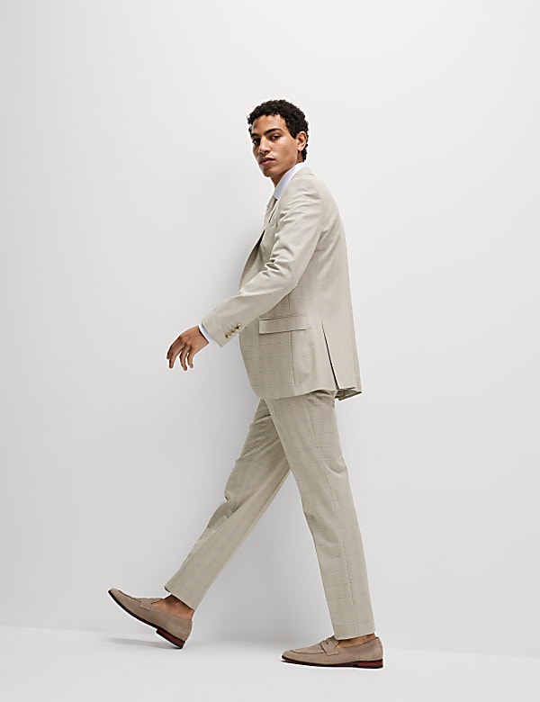 Slim Fit Check Suit Trousers - FI