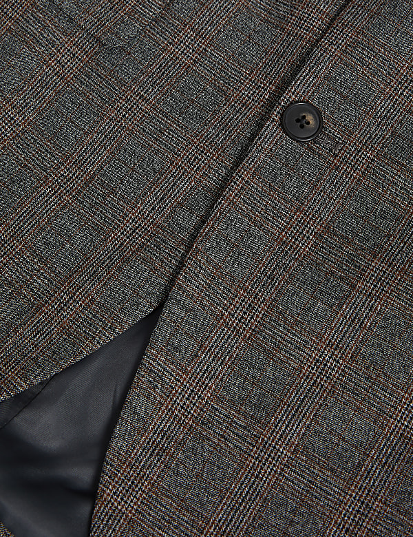 Regular Fit Prince of Wales Check Suit Jacket