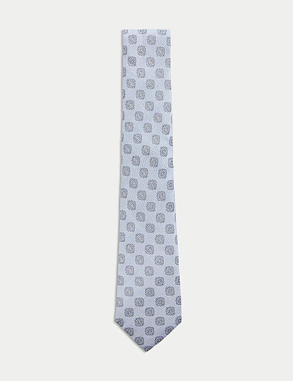 Medallion Linen Silk Blend Tie