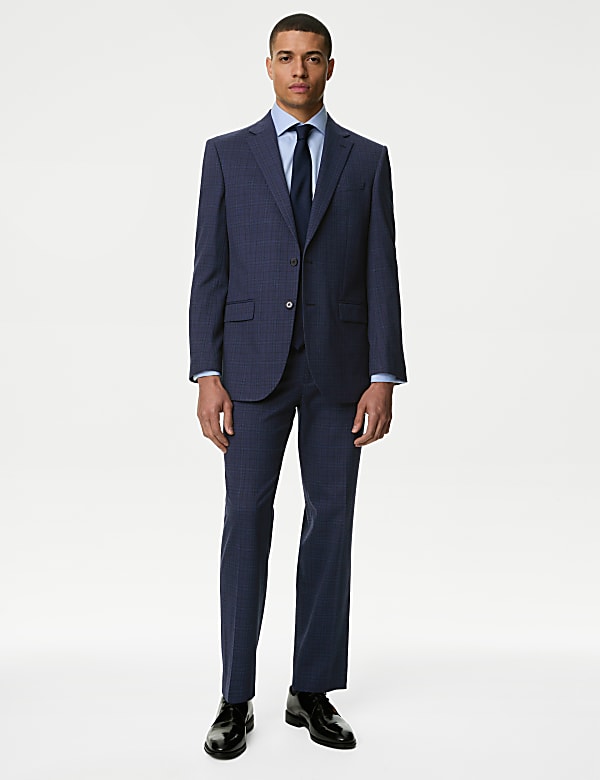 Regular Fit Check Stretch Suit Jacket