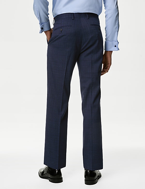 Regular Fit Check Stretch Suit Trousers