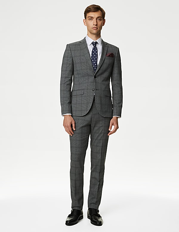 Pantalón de traje skinny de cuadros príncipe de Gales - ES