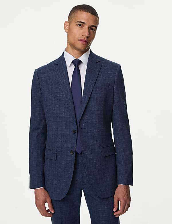 Regular Fit Check Stretch Suit Jacket - AL