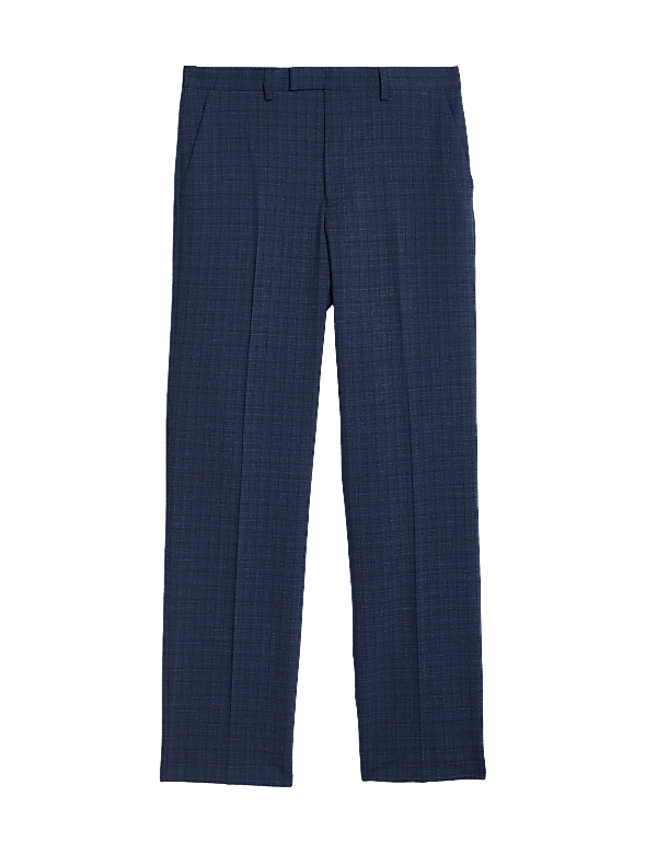 Regular Fit Check Stretch Suit Trousers