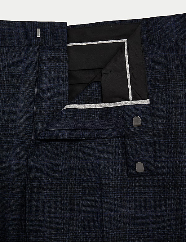 Slim Fit Prince of Wales Check Suit Trousers