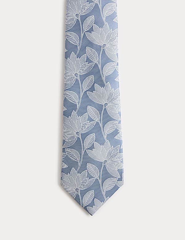 Corbata floral con dise&ntilde;o de abanico - US
