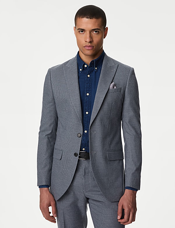 Slim Fit Puppytooth Stretch Suit Jacket - EE