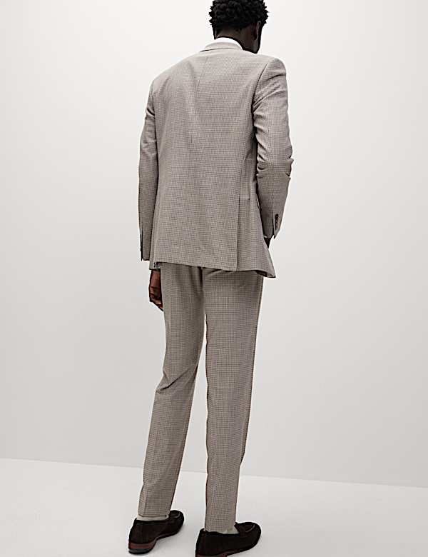 Tailored Fit Grid Check Suit Trousers - FI