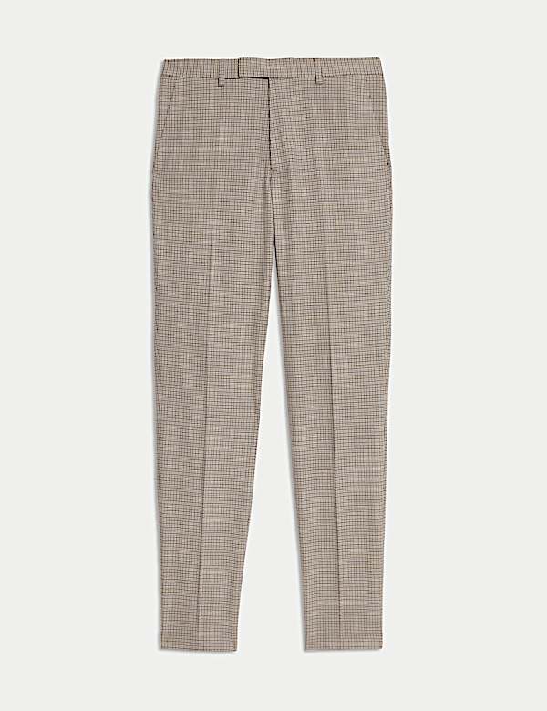 Tailored Fit Grid Check Suit Trousers - FI