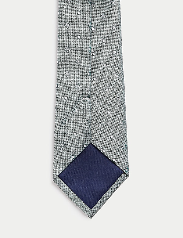 Cravate 100 % soie &agrave; motif g&eacute;om&eacute;trique - LU