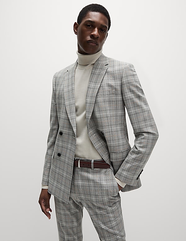 M&s checked blazer sales