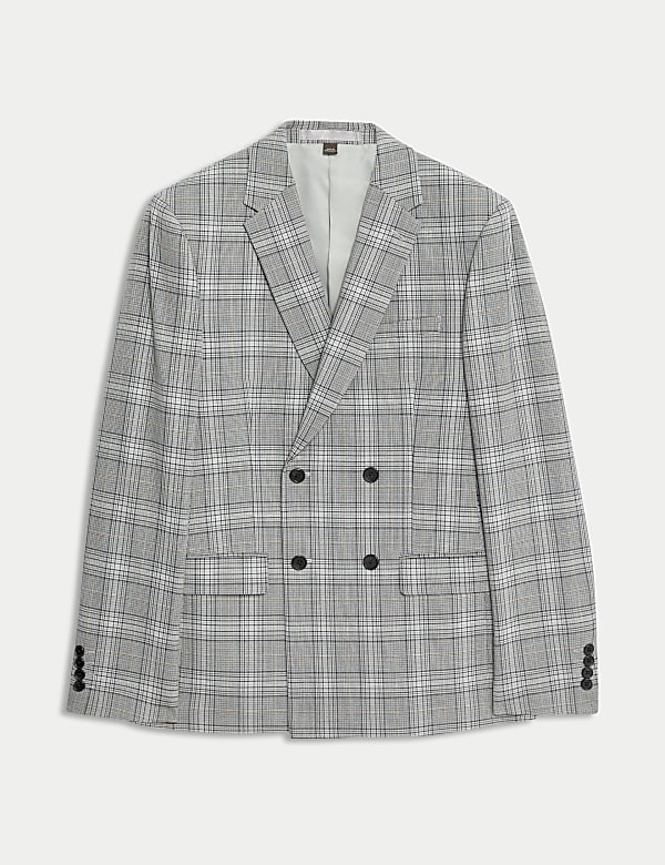 Skinny Fit Check Stretch Suit Jacket - HR