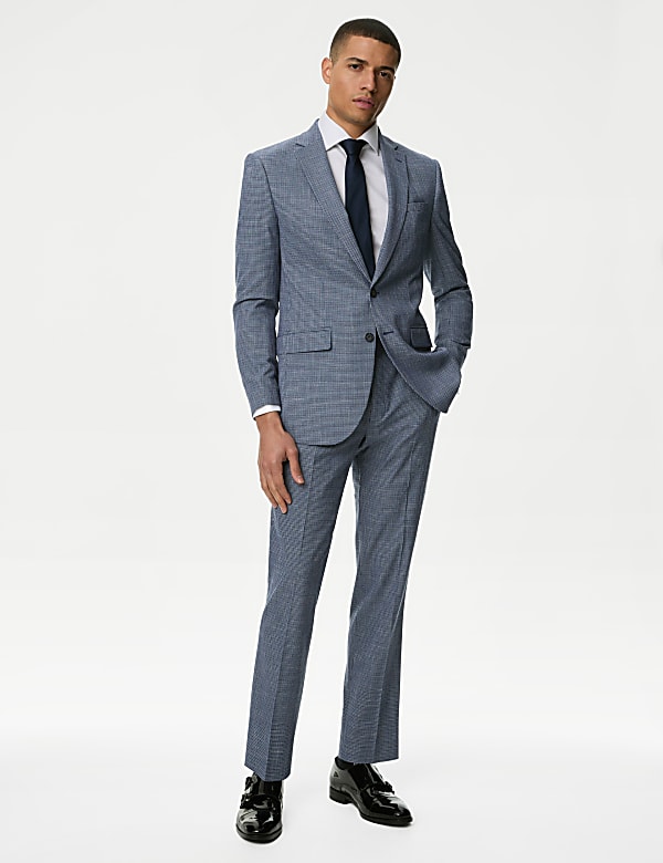 Slim Fit Puppytooth Stretch Suit Jacket