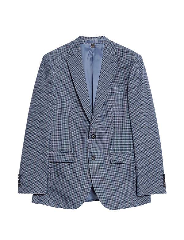 Slim Fit Puppytooth Stretch Suit Jacket
